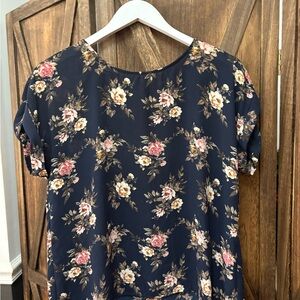 Floral Navy Top
